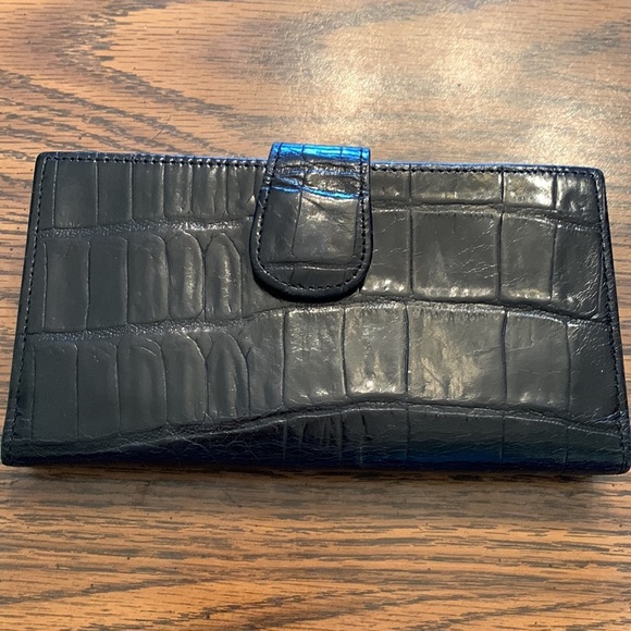 Brighton Womens Black Leather full sized wallet for phone card & even checkbook. - Picture 2 of 9